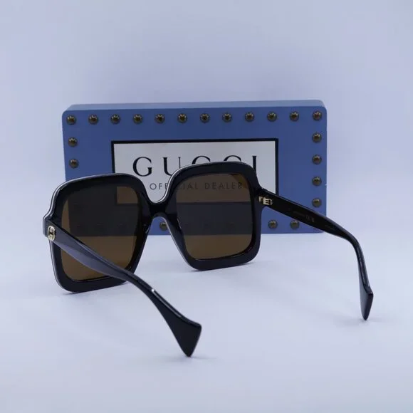 Gucci GG1241S 001 Square Sunglasses - Black/Brown - Picture 3 of 11